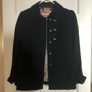 JUICY COUTURE wool little black coat nice style very feminine a lot of details